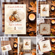 Sweet Little Cub Fall Teddy Bear Baby Shower