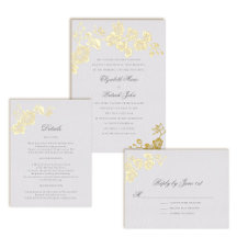 Orchid Vows Ivory Formal Classic Wedding Gold Foil