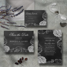 Gothic Elegance Monochrome Moody Wedding Suite