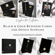 Black and Gold Business Cards and Office Supplies