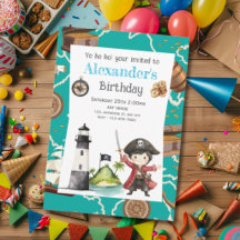 Fun Pirate Birthday Invite and Party Supplies