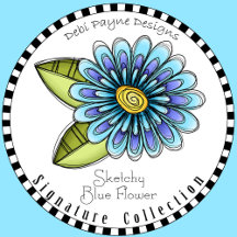 Sketchy Blue Flower Collection