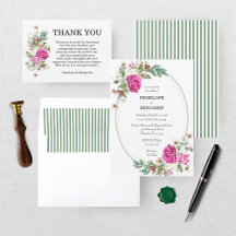 Elegant Floral Pink Peony Monogram Wedding