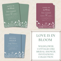 Love Is in Bloom Bridal Shower invitations Suite