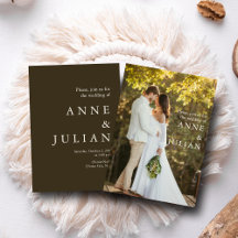 Daytime Dark Brown Modern Minimalist Wedding