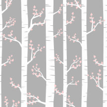Gray, White and Pastel Pink Birch Trees Forest