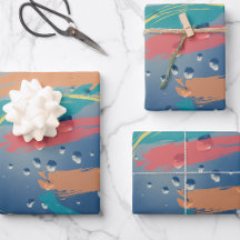 Teal, Orange, Yellow, Coral Gift Wrapping Suite