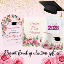 Elegant floral graduation gift set