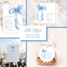 Dusty Blue Bow She's Tying the Knot Bridal Shower