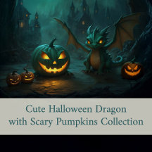 Cute Halloween Dragon with Scary Pumpkins