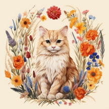 Gatos e Flores Boho
