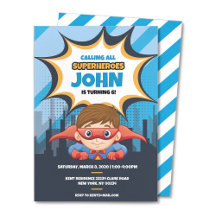 Boy's Birthday - Superhero Party, Brown Hair