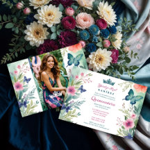 Spanish Exquisite Floral Frame Quinceañera Designs