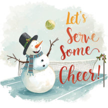 Tennis Snowman Christmas Holiday 