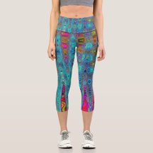 Colorful Groovy Capri Yoga Leggings
