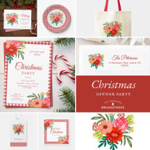 Watercolor Rustic Floral Christmas