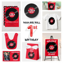 Rock and Roll Vinyl Record Rockin' 1st Birthday