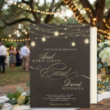 String Lights Romantic Wedding Invitation 