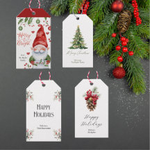 Elegant Watercolor Holiday Gift Tags