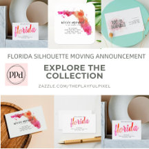 Florida Silhouette Moving Announcement Cards  