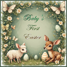 Boho Woodland Animals Baby’s First Easter Nursery
