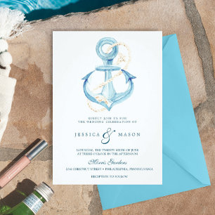 Nautique Marine Plage Mariage Tri-Fold Invitations