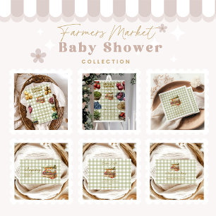Serviette En Papier Baby shower du marché des agriculteurs verts