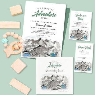 Carte D'accompagnement Adventure Mountains Baby showers Livres pour bébé