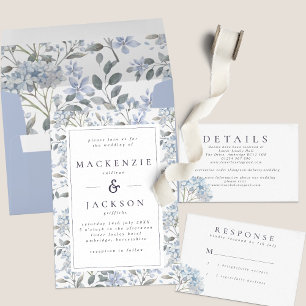 Invitation Mariage d'aquarelle Blue Hydrangeas