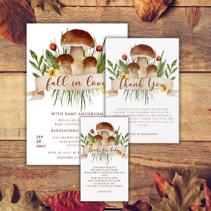 Invitation Tombez Amoureux Champignon Baby Shower Automne 
