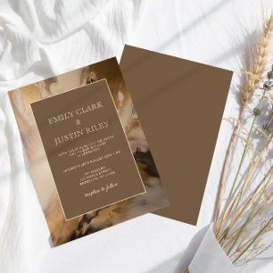 Numéro De Table Chocolat d'or moderne Mariage d'aquarelle artistiq