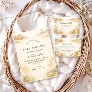Serviette En Papier Baby Shower Prairie Fermière Rustique