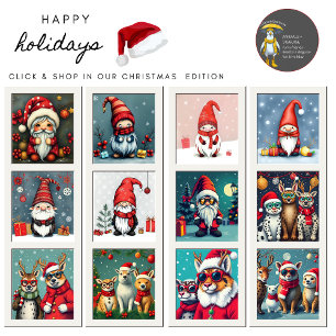 Cartes Pour Fêtes Annuelles Festin de Noël cosy gnome en déguisement