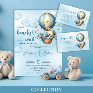 Coussin ours en peluche bleu brun ivoire chaud ballon d'ai