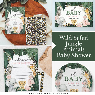 Assiettes En Carton Wild Safari Jungle Animaux Baby shower Plaque en p