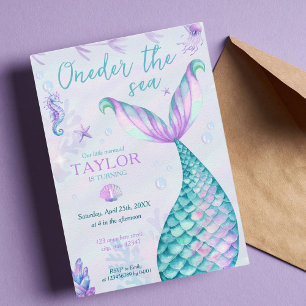 Invitation Deux sirène de mer 2e anniversaire