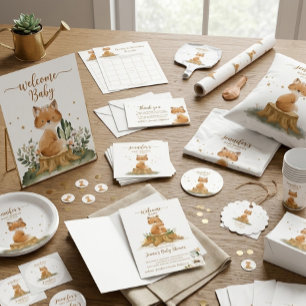 Sticker Rond Animaux Maman et Enfant Fox Famille Favoriser