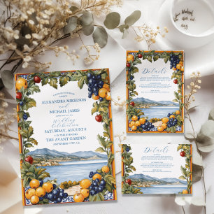 Invitation Tout En Un Mariage méditerranéen illustré