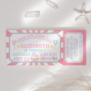 Billet Carnaval Cirque Invitation Anniversaire