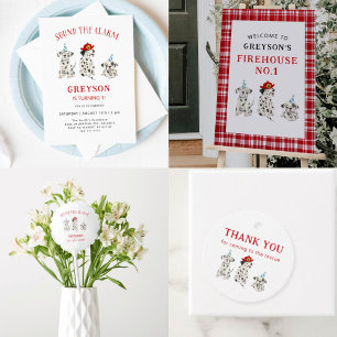 Invitation Son L'alarme pompier fête d'anniversaire