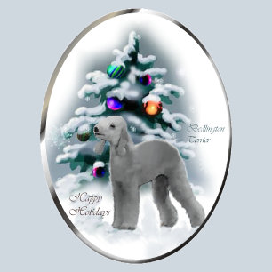 Cartes Pour Fêtes Annuelles Cadeaux de Noël Bedlington Terrier