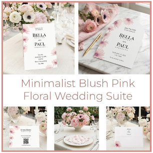 Sticker Rond Mariage Floral Élégant Rose Pâle