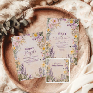 Invitation Baby In Bloom Blush Fleur de Printemps Baby Shower
