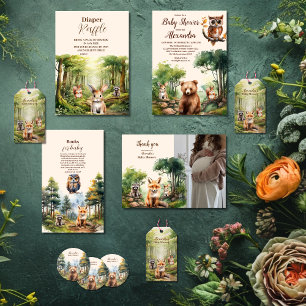 Serviette En Papier Le Baby shower des animaux des bois