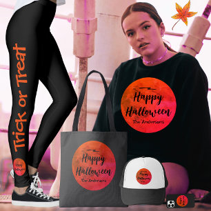 Pull À Capuche Stylo Black Red Orange Lune Halloween femmes