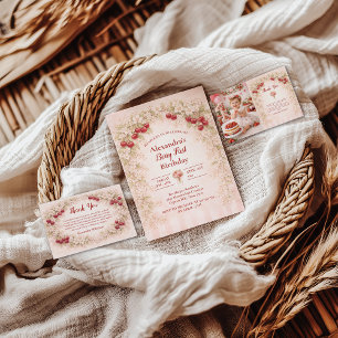 Assiettes En Carton Fête du premier anniversaire Cerise Blush Botaniqu