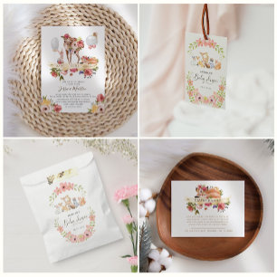 Carte de conseil Baby shower pour animaux en bois 