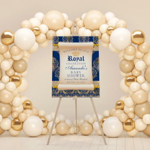 Élégant défilement Prince Baby shower Invitation