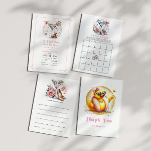 Carte Conseil Baby shower à cocktails Chic Martini