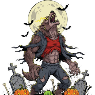 Carte Invitation 🎃 Werewolf Halloween 🐺